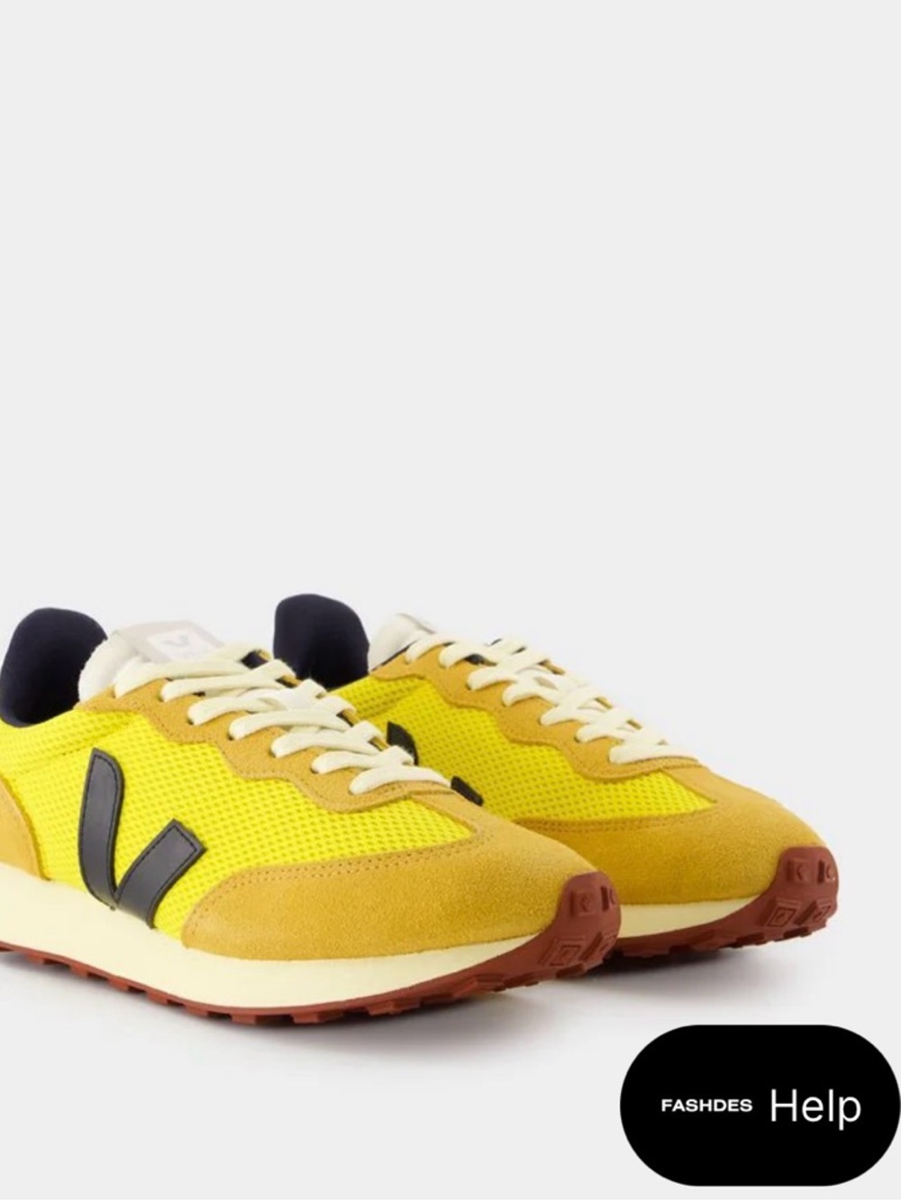 Veja Yellow Suede & Mesh Low-Top Sneakers